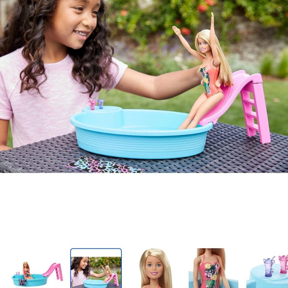 Barbie Doll and Pool Playset with Slide